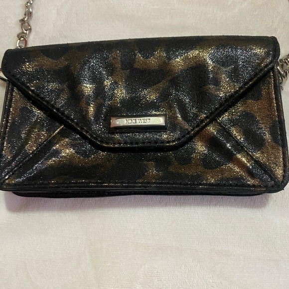 Nine West sparkley cheetah print mini cross body purse - Picture 2 of 4